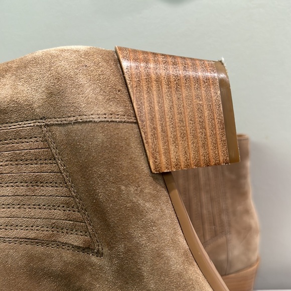 Rag & Bone Rover Suede Chelsea Boot Camel Taupe Almond Toe Ankle Booties Slip On - Picture 15 of 15